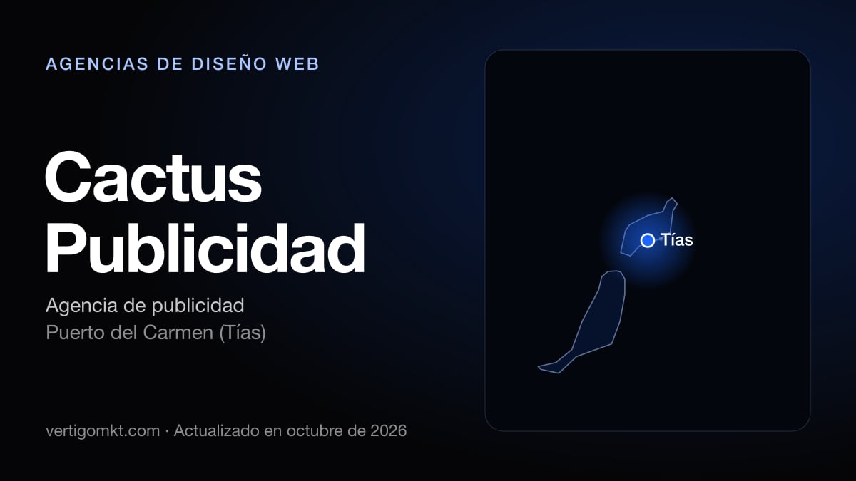 Cactus Publicidad, diseño web en Puerto del Carmen (Tías): puesto 5 del ranking de las mejores agencias de diseño web en Arrecife