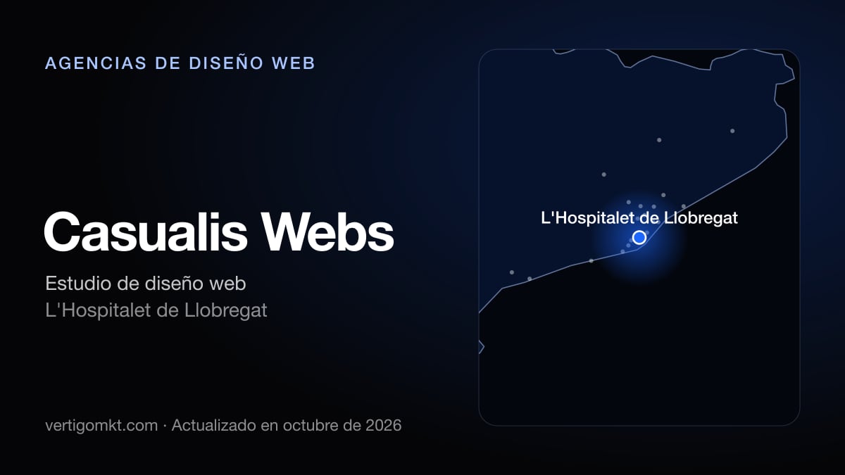 Casualis Webs (L'Hospitalet de Llobregat), puesto 7 entre las mejores agencias de diseño web de L'Hospitalet de Llobregat