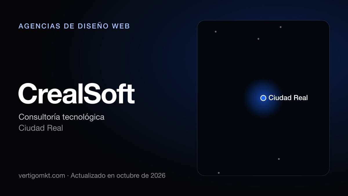 Mejores agencias de diseño web en Ciudad Real, puesto 6: CrealSoft, con sede en Ciudad Real