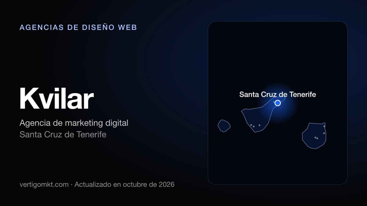 Kvilar, diseño web en Santa Cruz de Tenerife: puesto 5 del ranking de las mejores agencias de diseño web en Santa Cruz de Tenerife