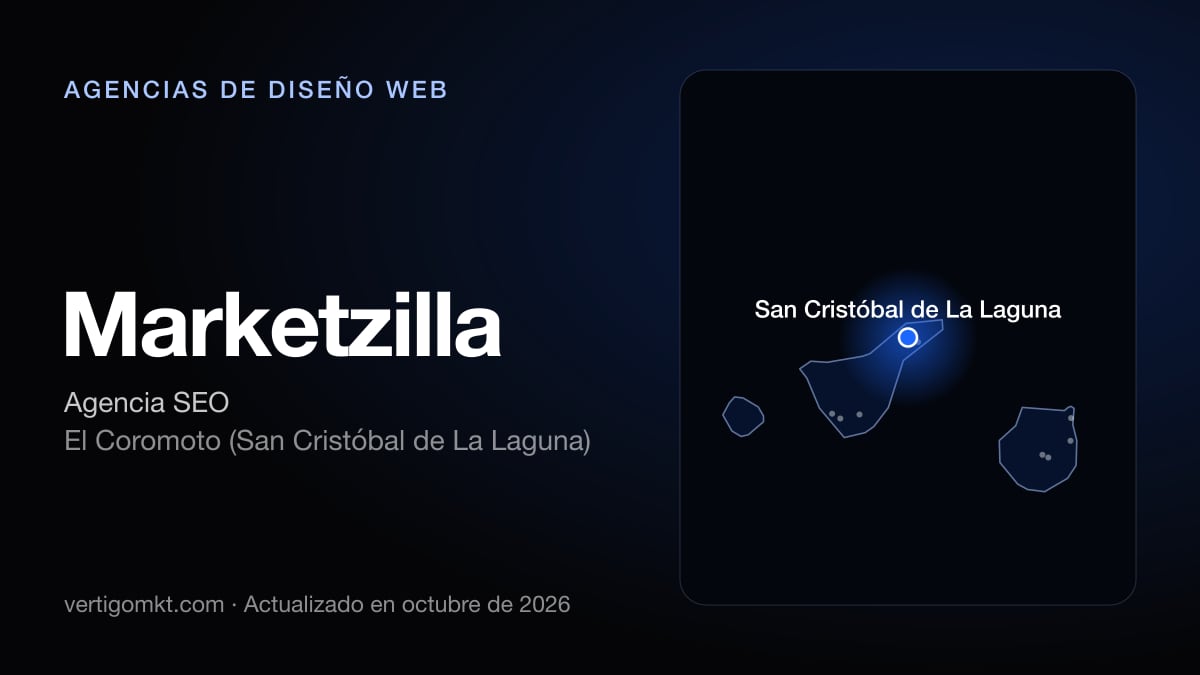 Marketzilla, diseño web en El Coromoto (San Cristóbal de La Laguna): puesto 7 del ranking de las mejores agencias de diseño web en San Cristóbal de La Laguna