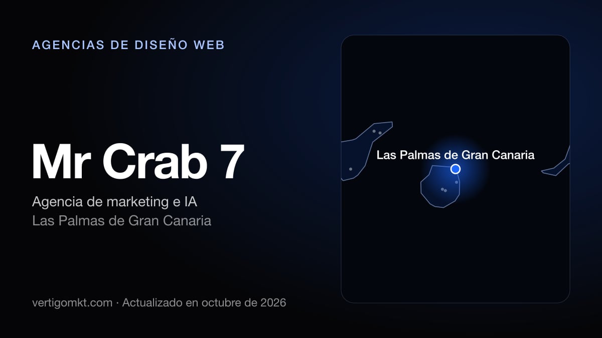 Mr Crab 7, diseño web en Las Palmas de Gran Canaria: puesto 9 del ranking de las mejores agencias de diseño web en Telde
