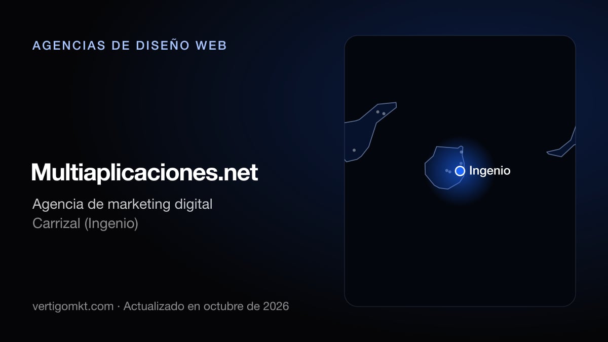 Multiaplicaciones.net (Carrizal (Ingenio)), puesto 10 entre las mejores agencias de diseño web de Las Palmas de Gran Canaria