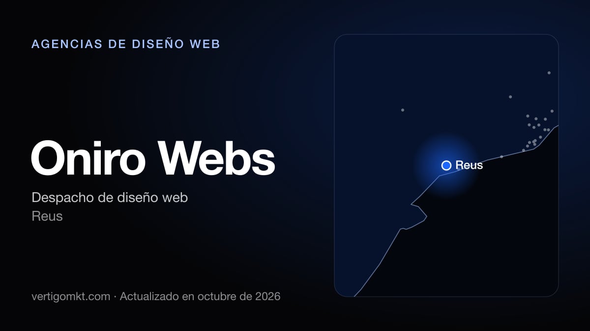 Mejores agencias de diseño web en Reus, puesto 7: Oniro Webs, con sede en Reus