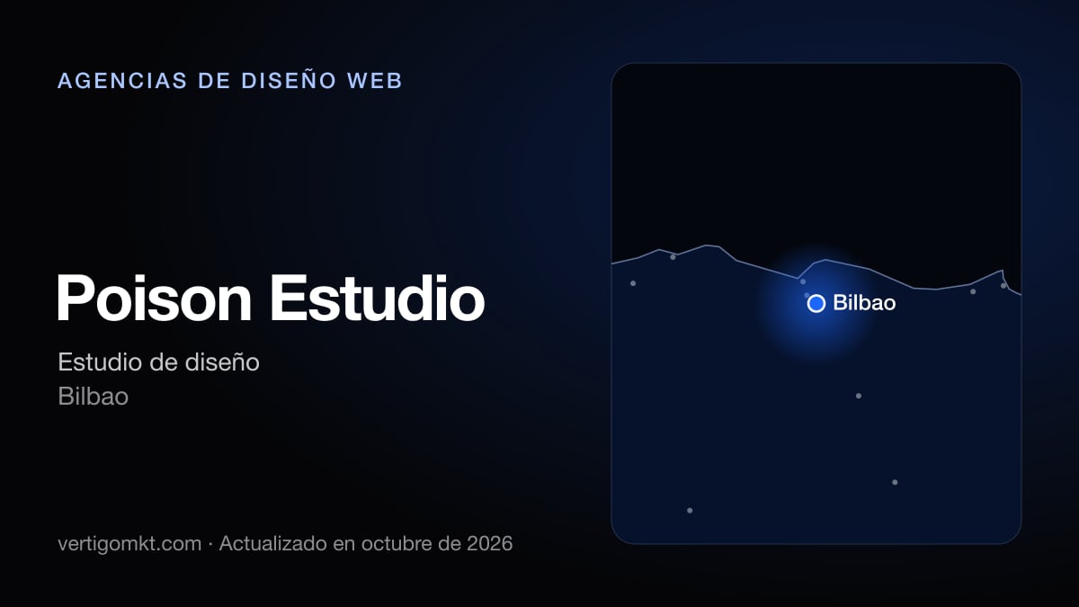 Poison Estudio (Bilbao), puesto 10 entre las mejores agencias de diseño web de Bilbao