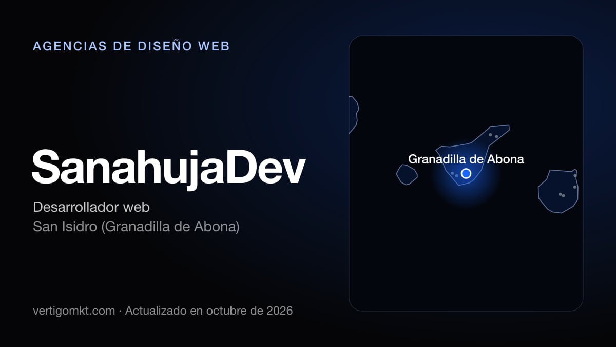 SanahujaDev, diseño web en San Isidro (Granadilla de Abona): puesto 6 del ranking de las mejores agencias de diseño web en Granadilla de Abona