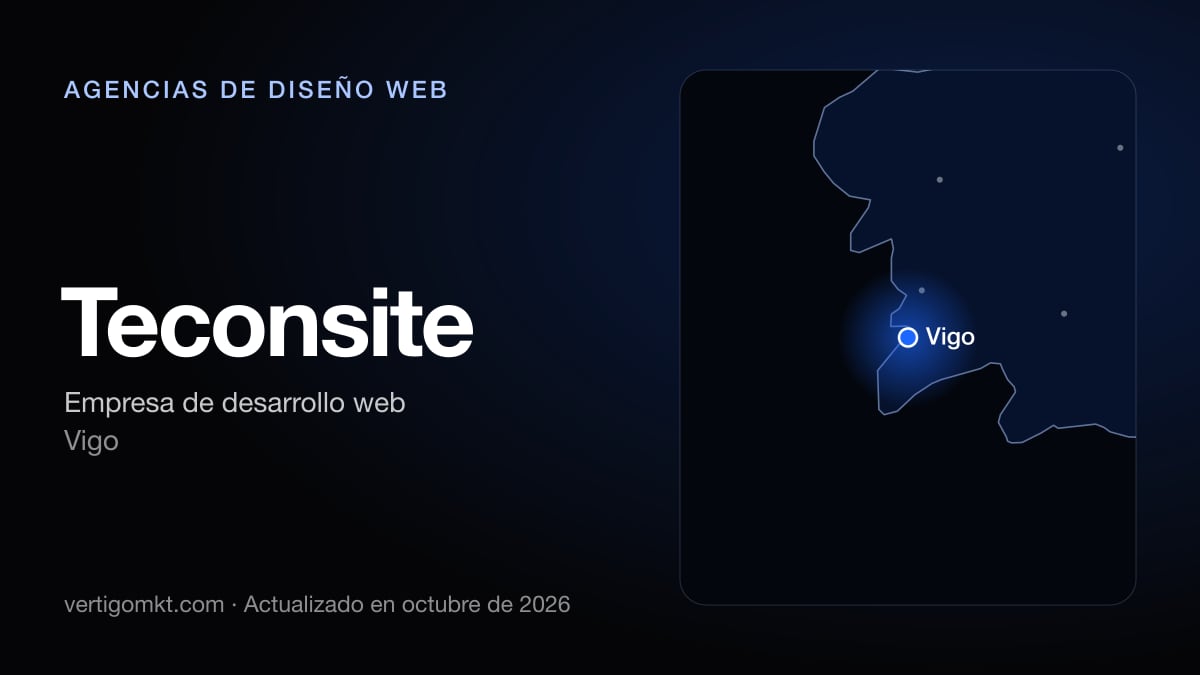 Mejores agencias de diseño web en Pontevedra, puesto 10: Teconsite, con sede en Vigo