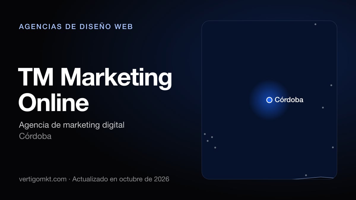 Mejores agencias de diseño web en Córdoba, puesto 2: TM Marketing Online, con sede en Córdoba