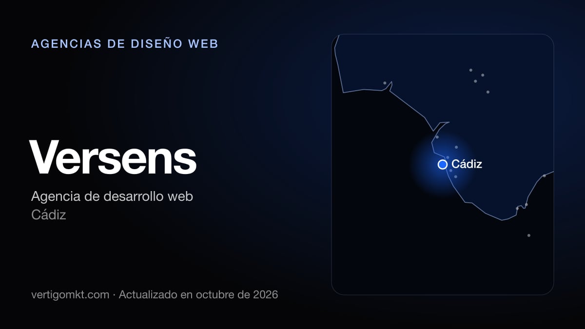 Mejores agencias de diseño web en Cádiz, puesto 5: Versens, con sede en Cádiz