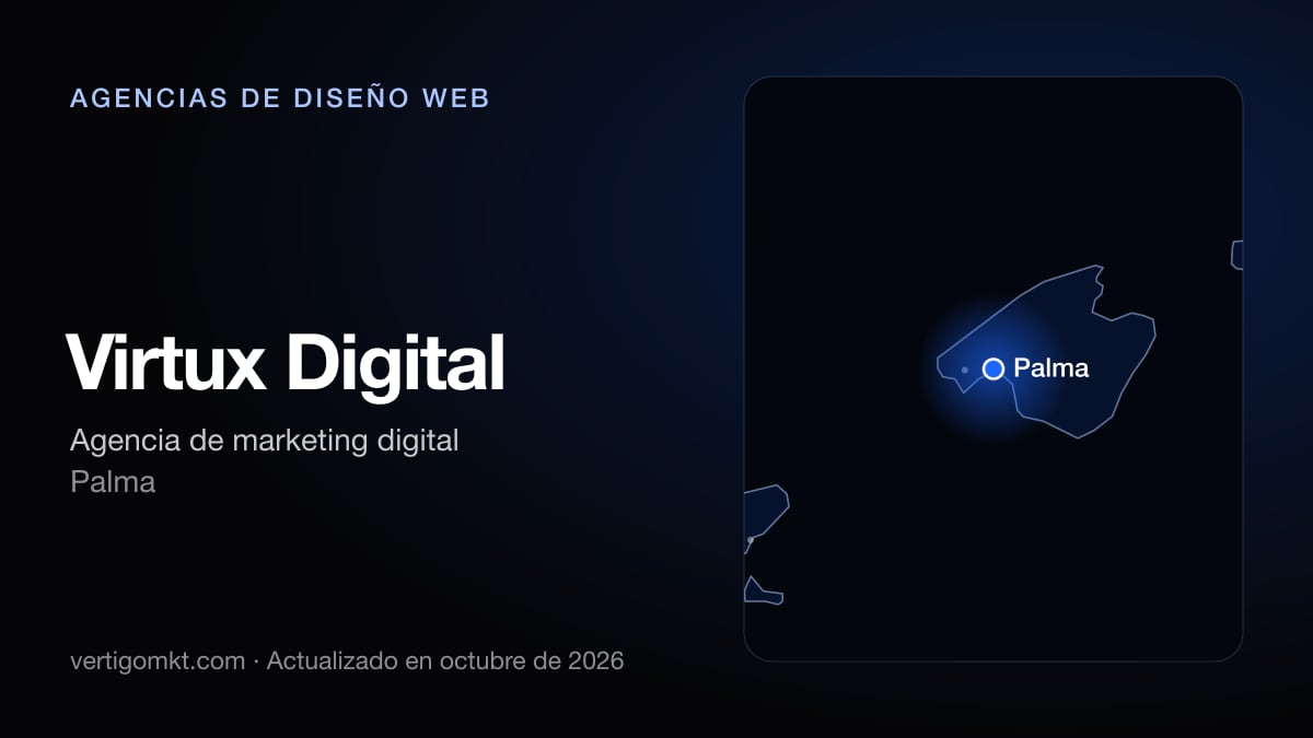 Mejores agencias de diseño web en Palma, puesto 10: Virtux Digital, con sede en Palma