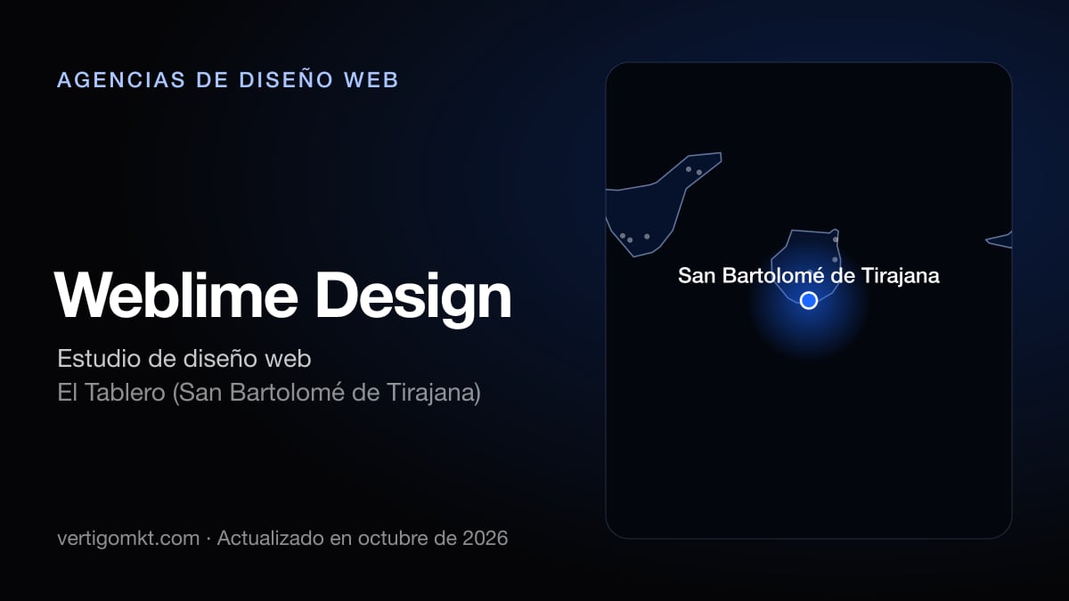 Weblime Design (El Tablero (San Bartolomé de Tirajana)), puesto 8 entre las mejores agencias de diseño web de San Bartolomé de Tirajana