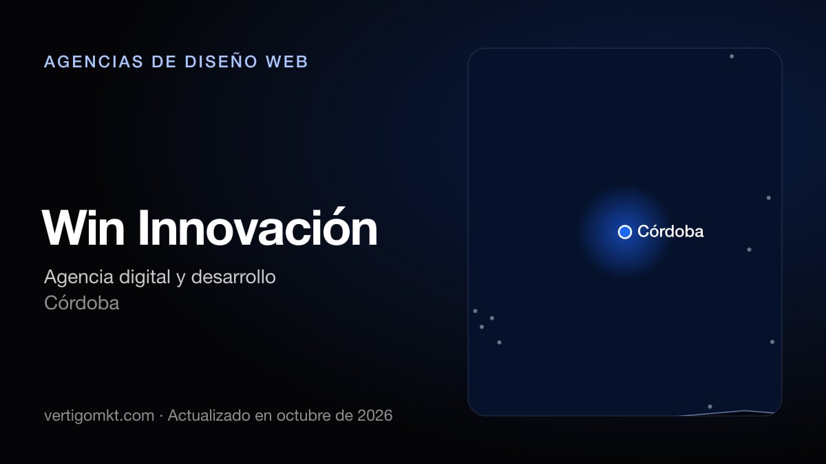 Win Innovación, diseño web en Córdoba: puesto 3 del ranking de las mejores agencias de diseño web en Córdoba