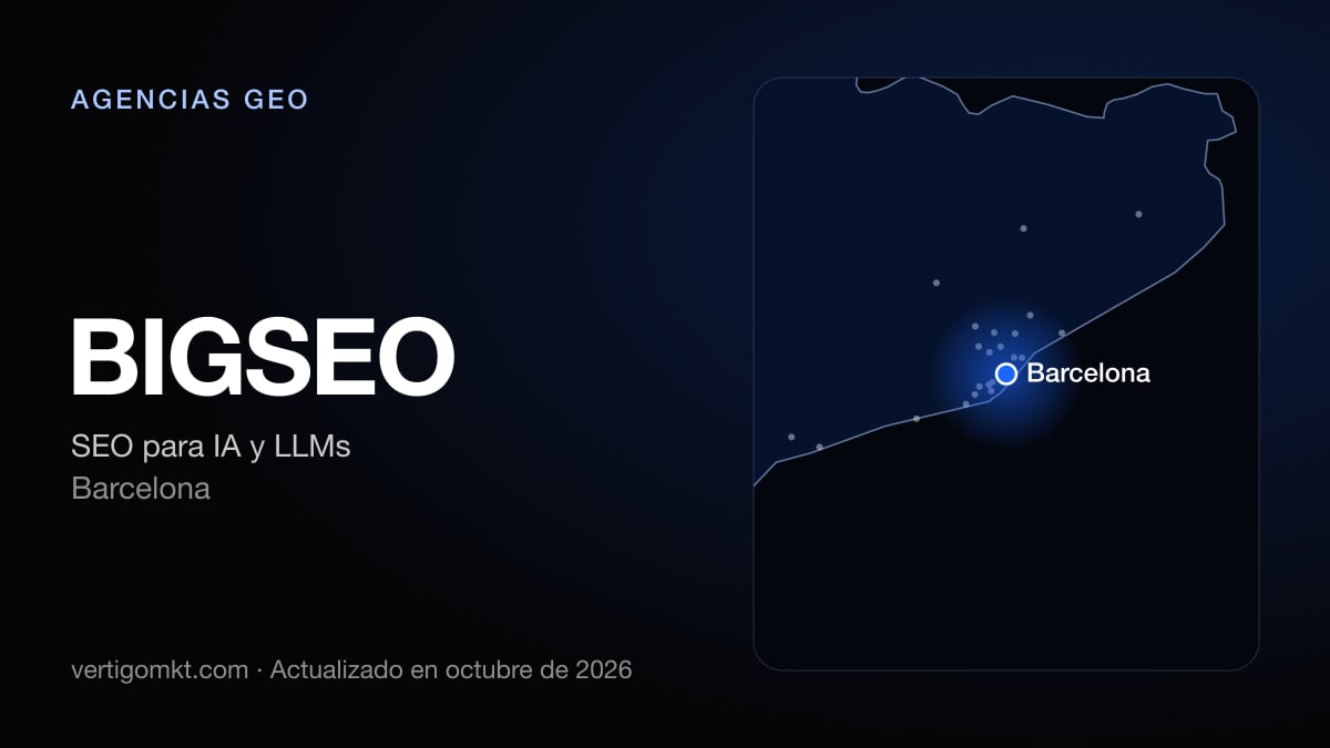 BIGSEO, con sede en Barcelona: puesto 8 del ranking de las mejores agencias GEO en Badalona