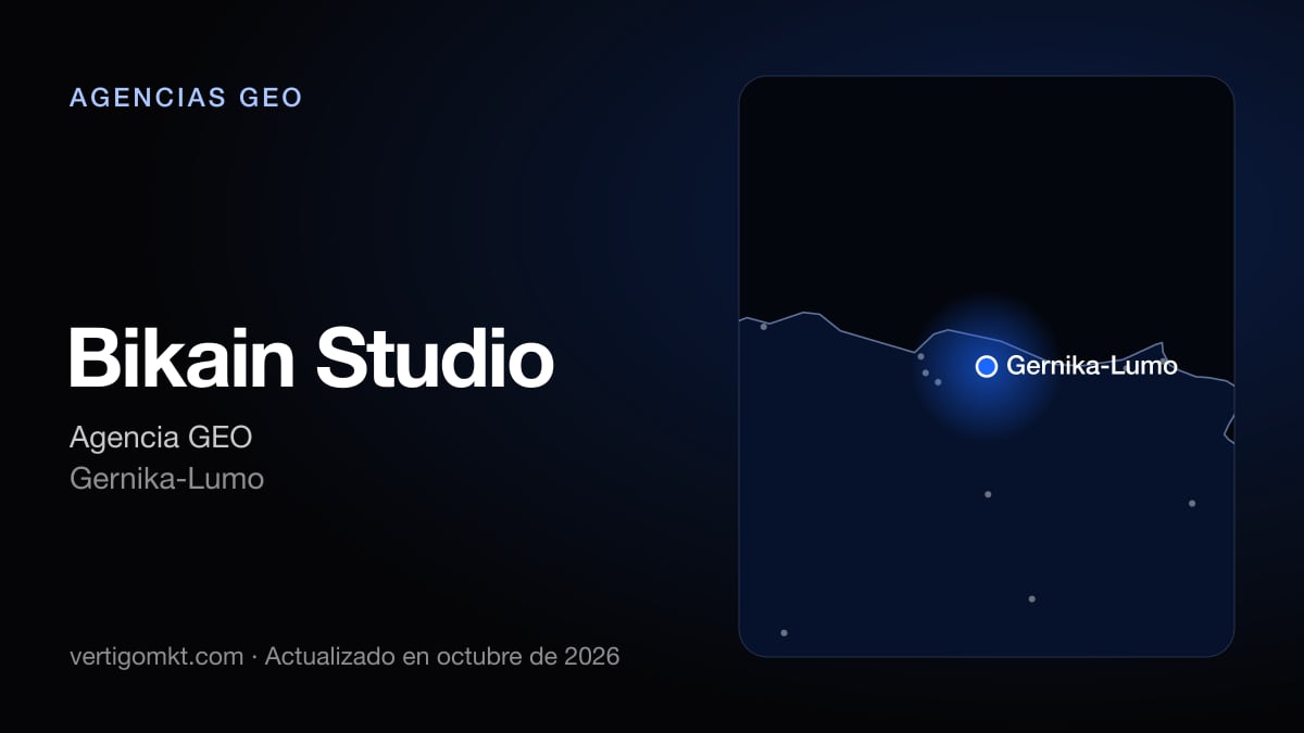 Bikain Studio, con sede en Gernika-Lumo: puesto 4 del ranking de las mejores agencias GEO en Bilbao