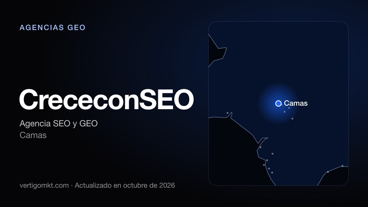 Mejores agencias GEO en Dos Hermanas, puesto 3: CrececonSEO, con sede en Camas