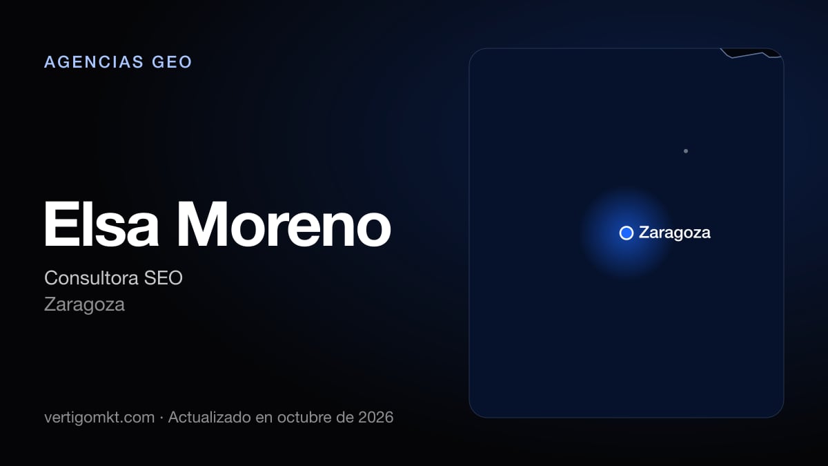 Elsa Moreno, con sede en Zaragoza: puesto 10 del ranking de las mejores agencias GEO en Zaragoza