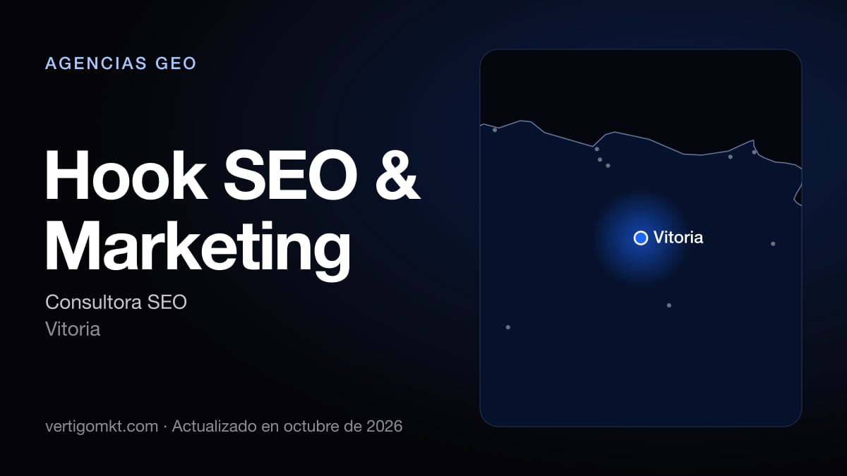 Hook SEO & Marketing, con sede en Vitoria: puesto 10 del ranking de las mejores agencias GEO en Bilbao
