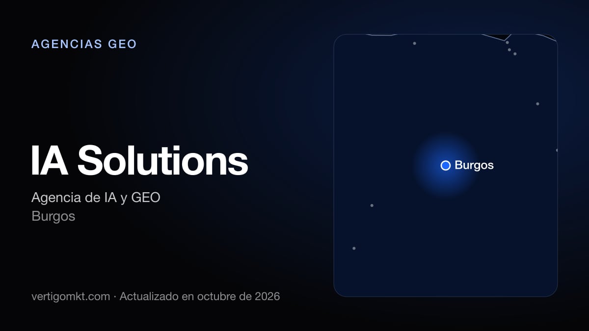Mejores agencias GEO en Burgos, puesto 4: IA Solutions, con sede en Burgos