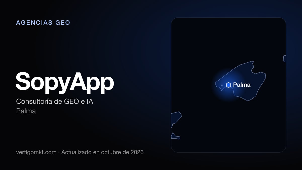 SopyApp, con sede en Palma: puesto 3 del ranking de las mejores agencias GEO en Palma
