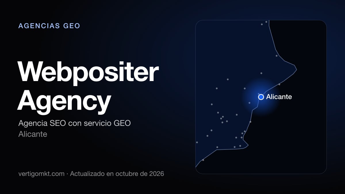 Webpositer Agency, con sede en Alicante: puesto 4 del ranking de las mejores agencias GEO en Alicante