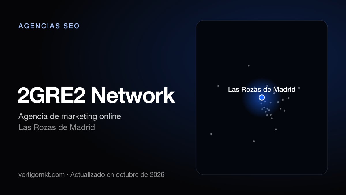 Mejores agencias SEO en Las Rozas de Madrid, puesto 8: 2GRE2 Network, con sede en Las Rozas de Madrid
