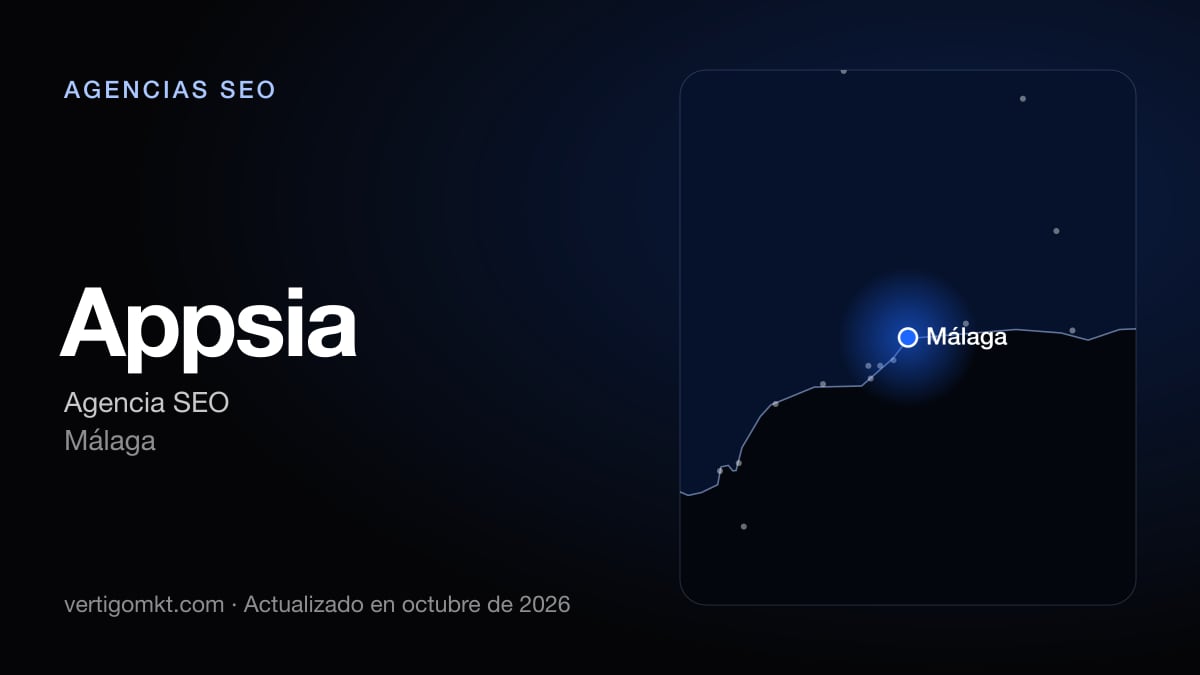 Mejores agencias SEO en Málaga, puesto 3: Appsia, con sede en Málaga