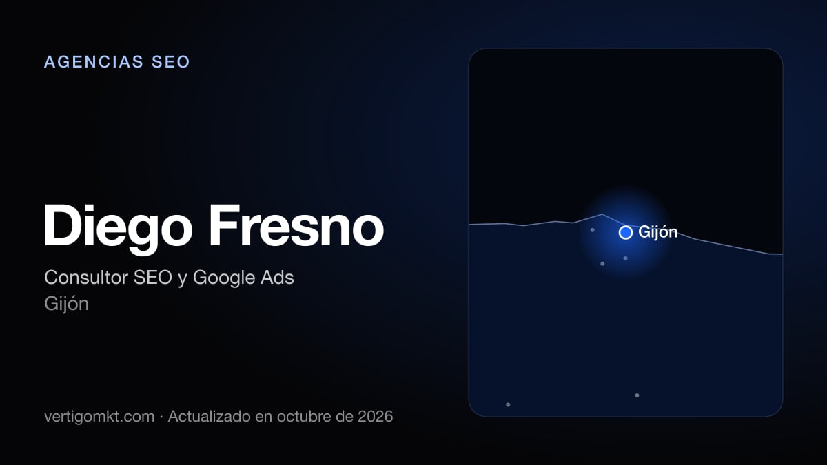 Mejores agencias SEO en Avilés, puesto 6: Diego Fresno, con sede en Gijón