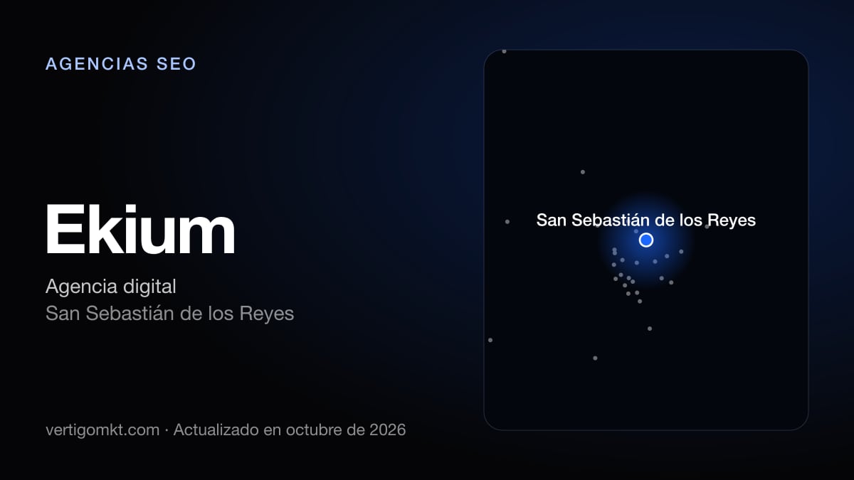 Ekium (San Sebastián de los Reyes), puesto 10 entre las mejores agencias SEO de Colmenar Viejo