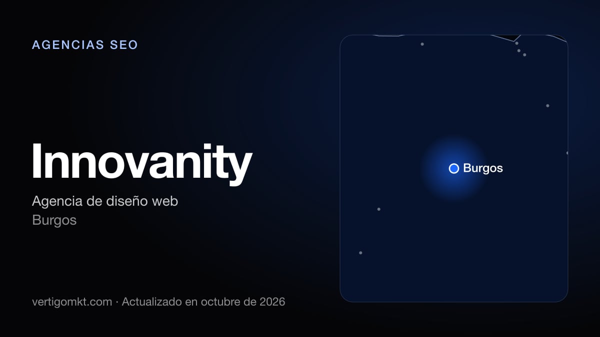 Mejores agencias SEO en Burgos, puesto 6: Innovanity, con sede en Burgos