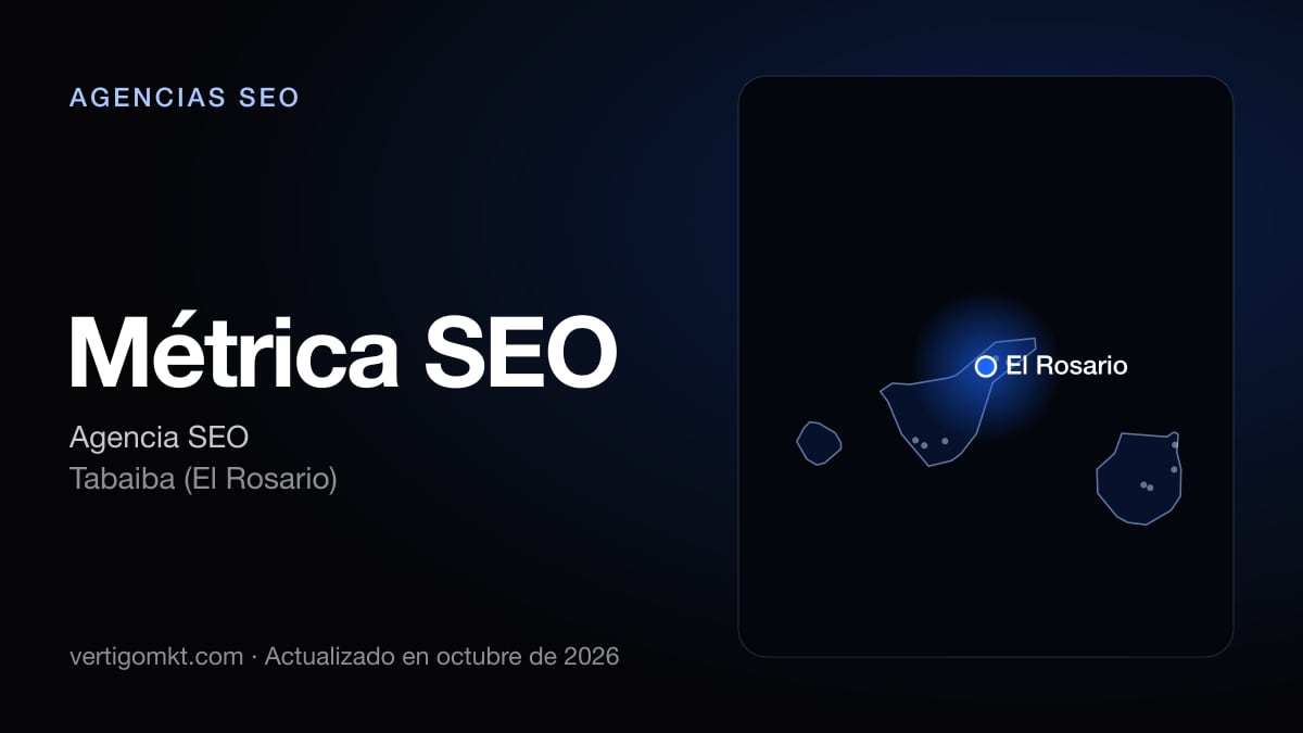 Métrica SEO, agencia SEO en Tabaiba (El Rosario): puesto 9 del ranking de las mejores agencias SEO en Adeje