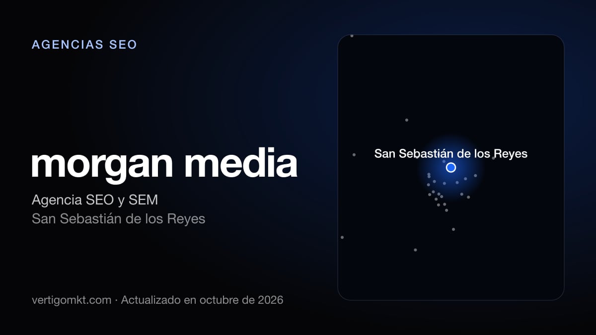 Mejores agencias SEO en Tres Cantos, puesto 9: morgan media, con sede en San Sebastián de los Reyes