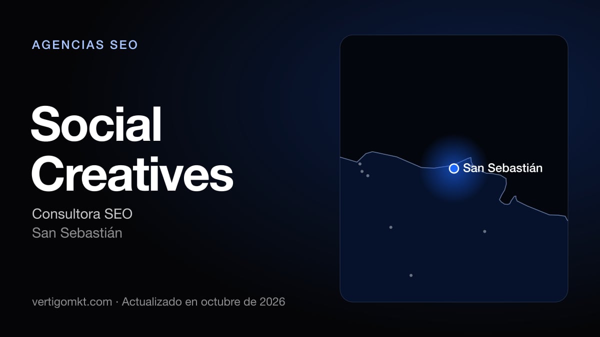 Mejores agencias SEO en San Sebastián, puesto 9: Social Creatives, con sede en San Sebastián