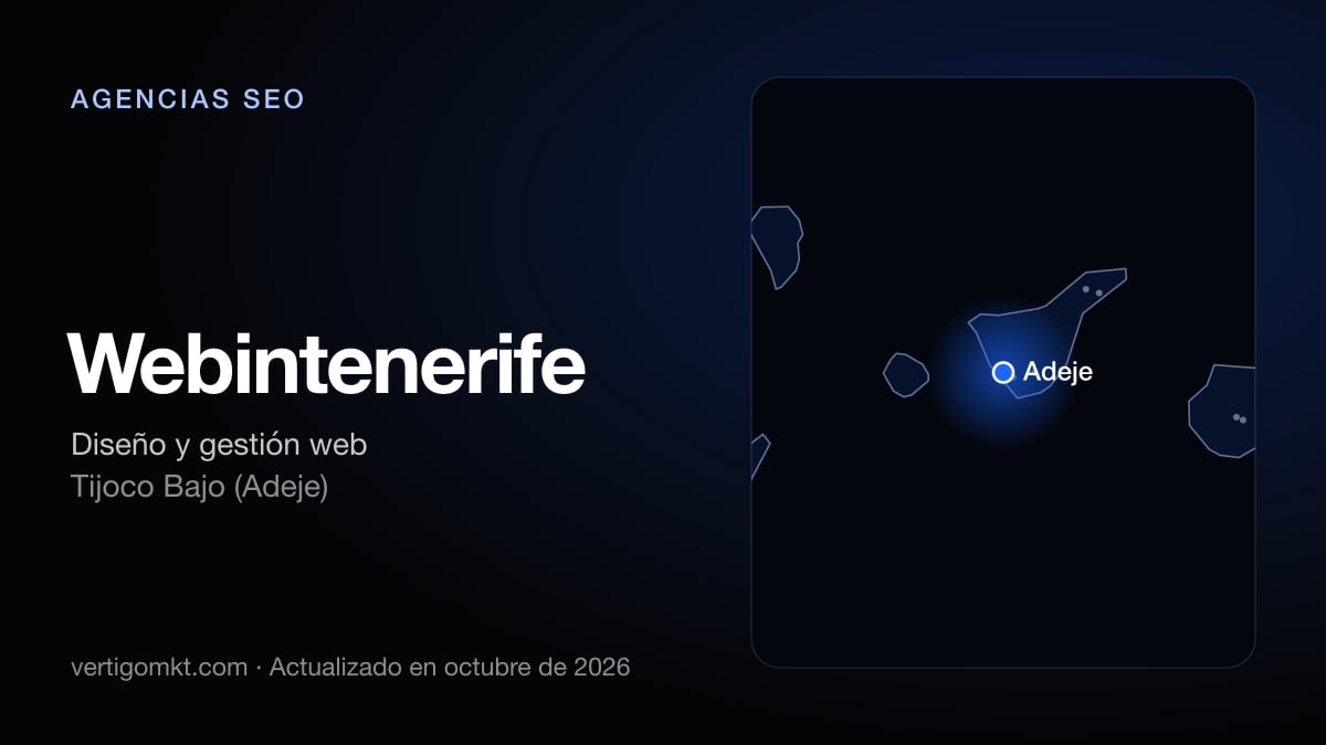 Webintenerife (Tijoco Bajo (Adeje)), puesto 5 entre las mejores agencias SEO de Adeje