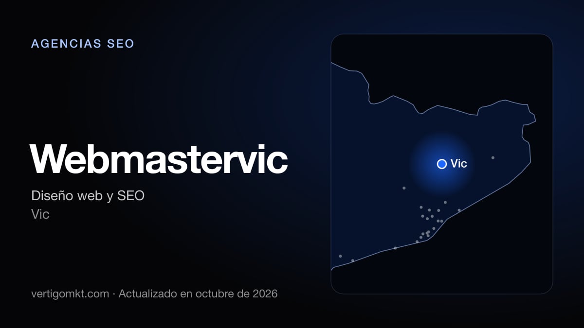Mejores agencias SEO en Vic, puesto 2: Webmastervic, con sede en Vic