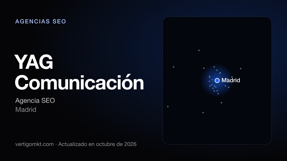 YAG Comunicación, agencia SEO en Madrid: puesto 10 del ranking de las mejores agencias SEO en Tres Cantos