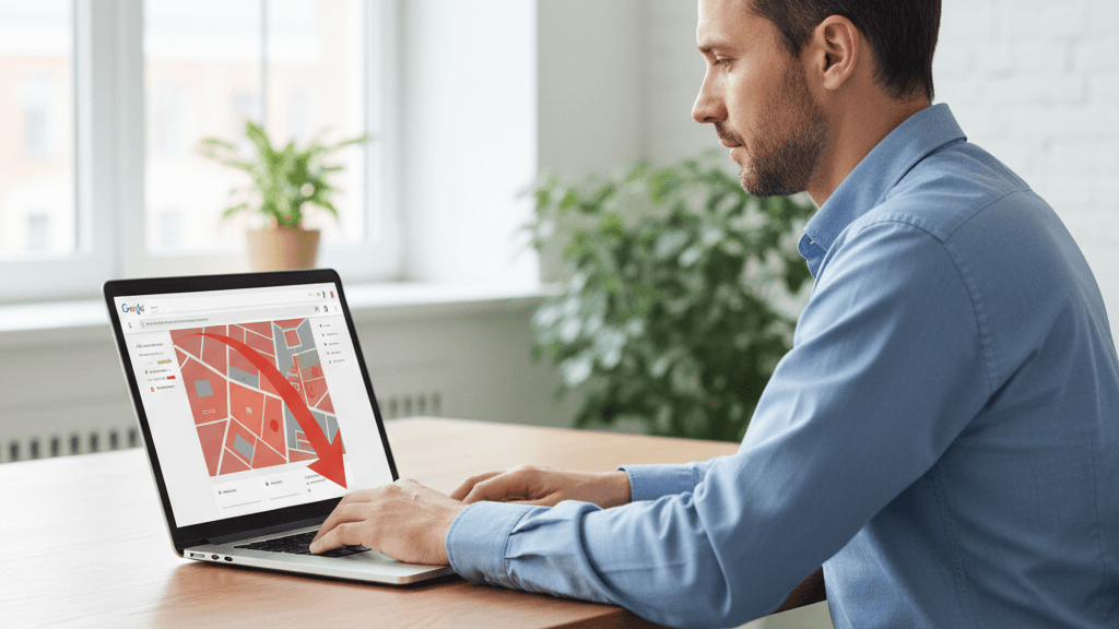 Imagen que ilustra el problema de Mi web está indexada pero no posiciona, mostrando una pantalla de ordenador con datos de indexación y señales de bajo ranking