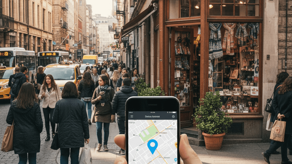 Imagen que ilustra cómo posicionar un negocio local en Google Maps, mostrando la ficha de Google Business Profile con mapa, datos NAP y reseñas para atraer clientes cercanos