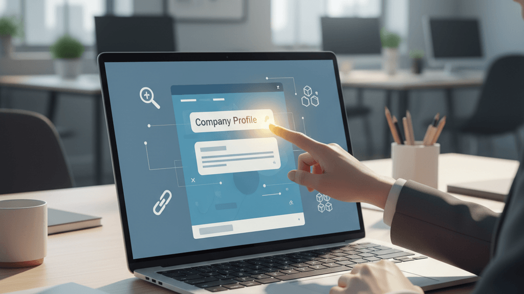 Ilustración que muestra una empresa destacando en la interfaz de ChatGPT, representando cómo aparecer en ChatGPT con tu empresa mediante SEO, contenido optimizado y autoridad digital.
